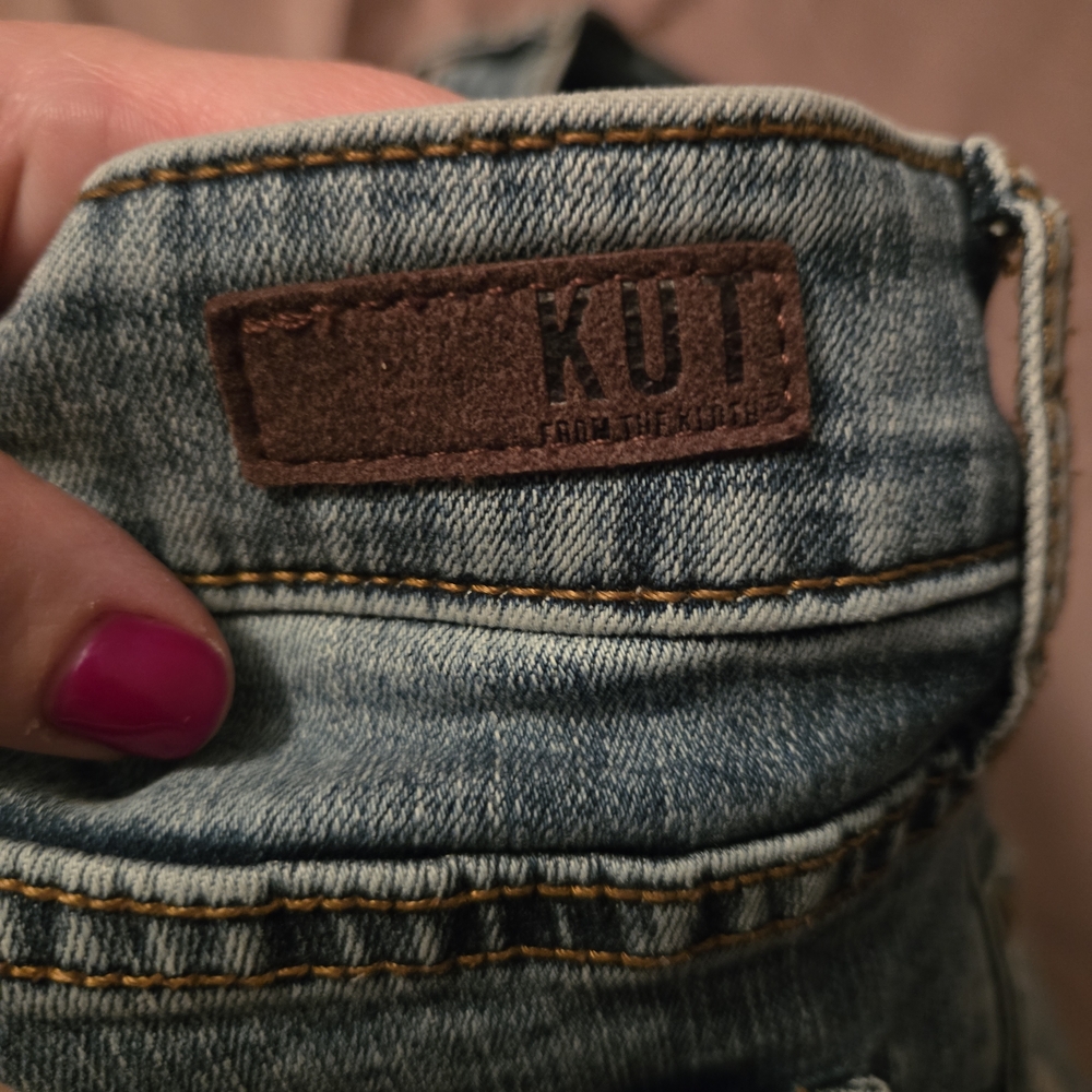 Kut from the Kloth Blue Distressed Jean Shorts - Picture 4 of 5
